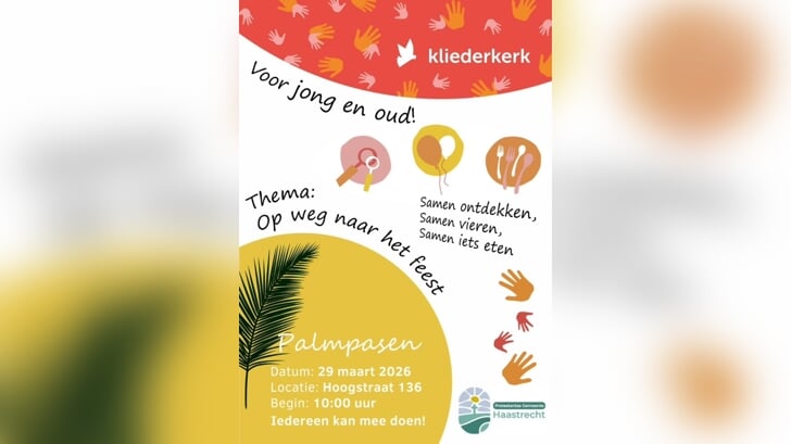 Flyer Kliederkerk Palmpasen in Haastrecht
