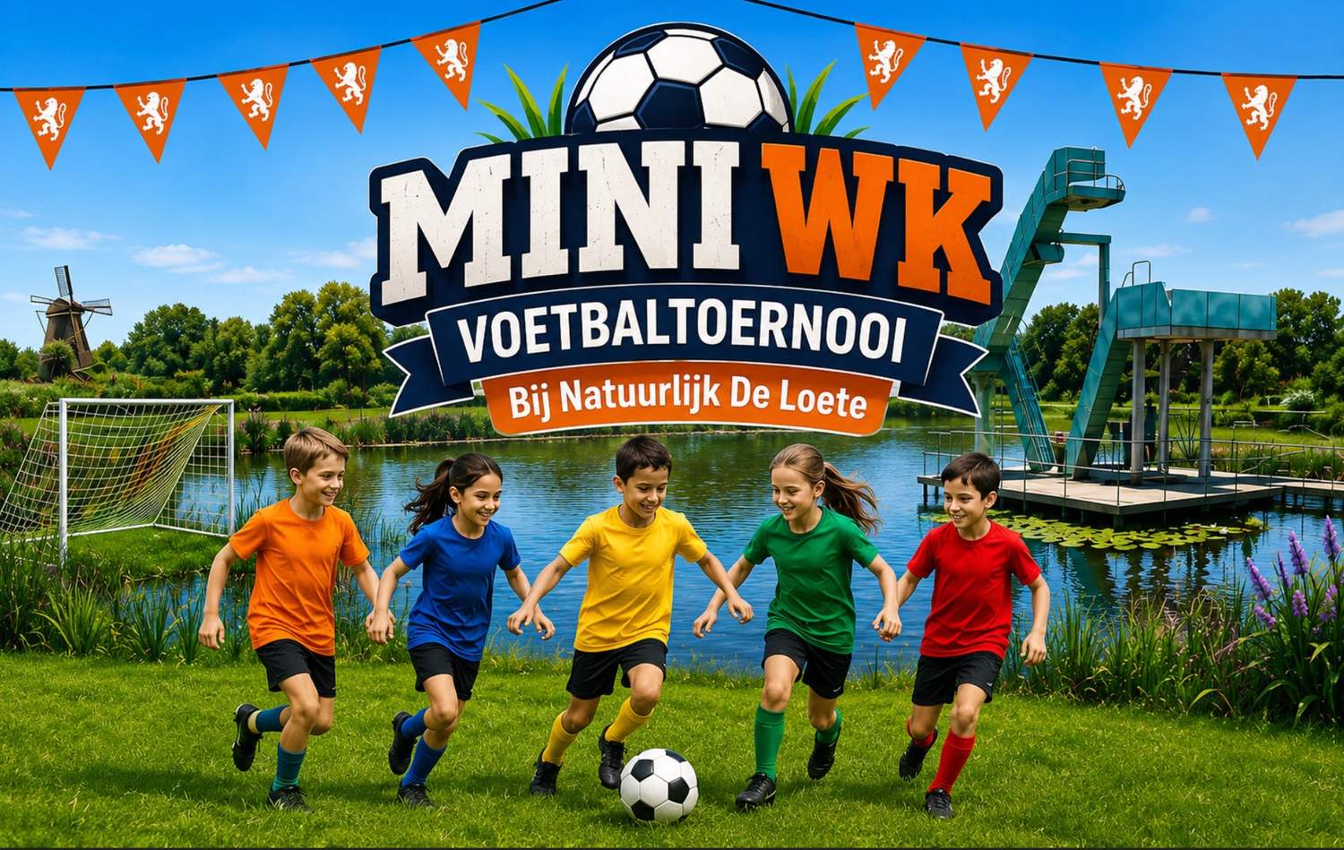 Flyer Mini WK voetbaltoernooi bij Natuurlijk De Loete
