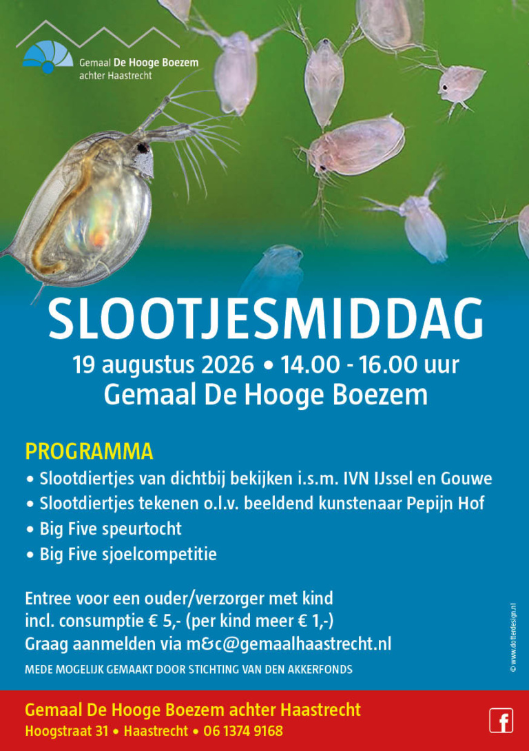 Flyer Slootjesmiddag bij het Gemaal